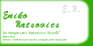 eniko matsovics business card